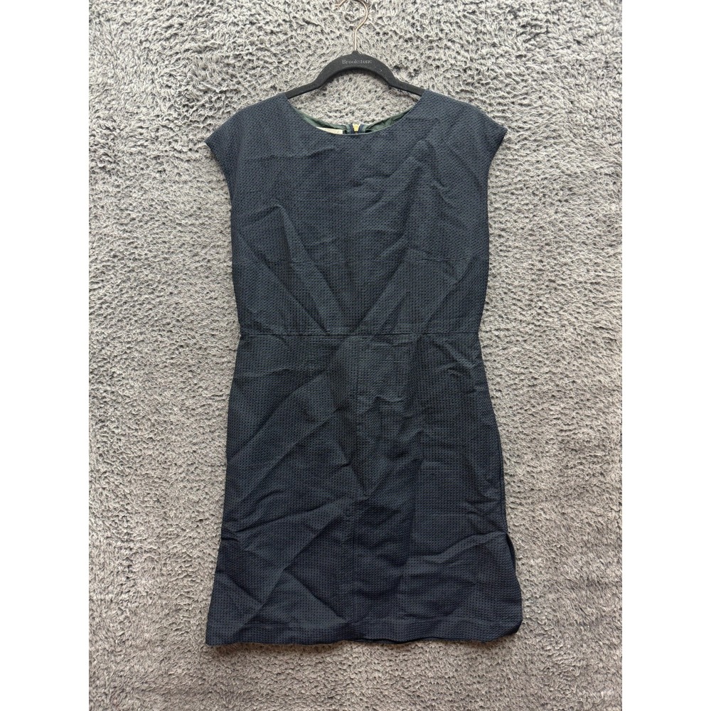 Marni Textured Sleeveless Mini Shift‎ Dress Navy Blue Womens Size 44